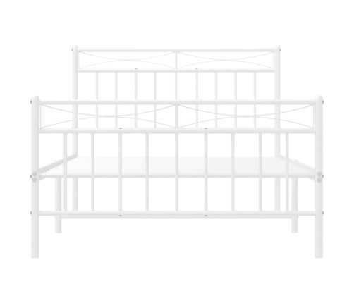 Estructura cama sin colchón con estribo metal blanco 100x200 cm