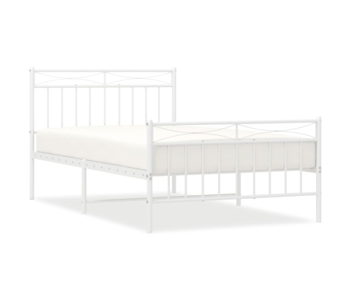 Estructura cama sin colchón con estribo metal blanco 107x203 cm