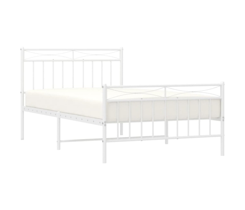 Estructura cama sin colchón con estribo metal blanco 107x203 cm