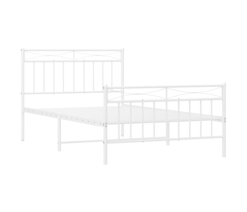 Estructura cama sin colchón con estribo metal blanco 107x203 cm