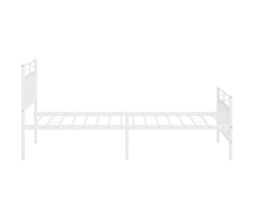 Estructura cama sin colchón con estribo metal blanco 107x203 cm