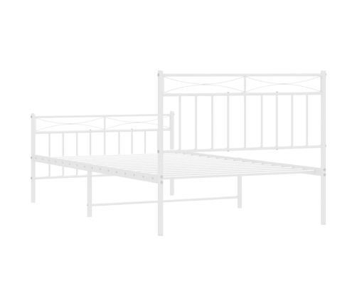 Estructura cama sin colchón con estribo metal blanco 107x203 cm