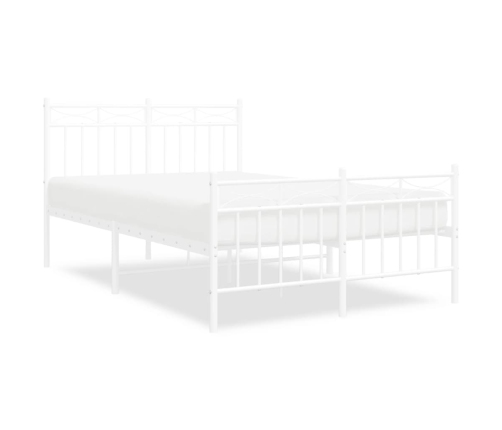 Estructura cama sin colchón con estribo metal blanco 120x190 cm