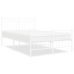 Estructura cama sin colchón con estribo metal blanco 120x190 cm