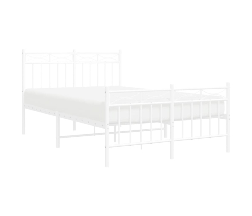 Estructura cama sin colchón con estribo metal blanco 120x190 cm