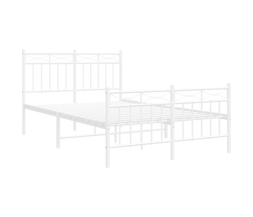 Estructura cama sin colchón con estribo metal blanco 120x190 cm