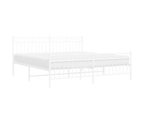 Estructura cama sin colchón con estribo metal blanco 180x200 cm