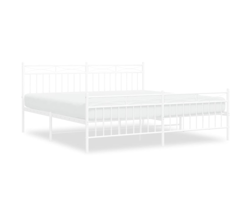 Estructura cama sin colchón con estribo metal blanco 183x213 cm