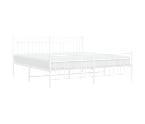 Estructura cama sin colchón con estribo metal blanco 183x213 cm