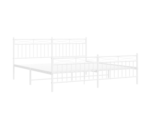 Estructura cama sin colchón con estribo metal blanco 183x213 cm