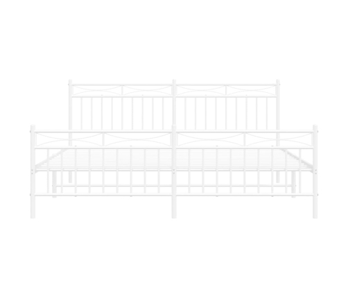 Estructura cama sin colchón con estribo metal blanco 183x213 cm