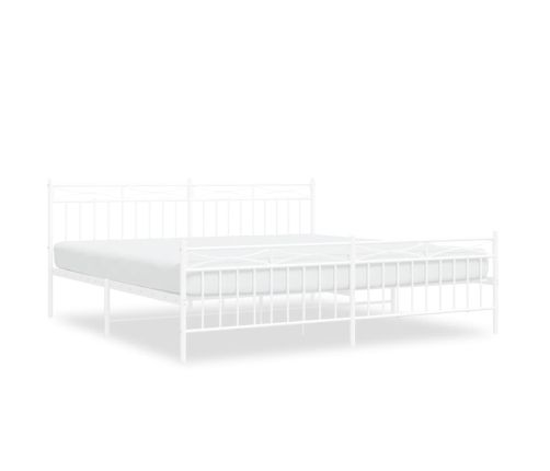 Estructura cama sin colchón con estribo metal blanco 193x203 cm