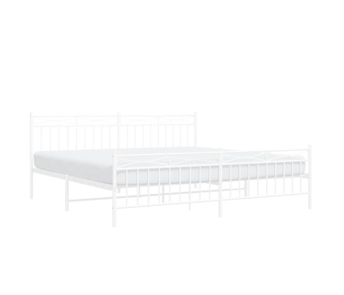 Estructura cama sin colchón con estribo metal blanco 193x203 cm