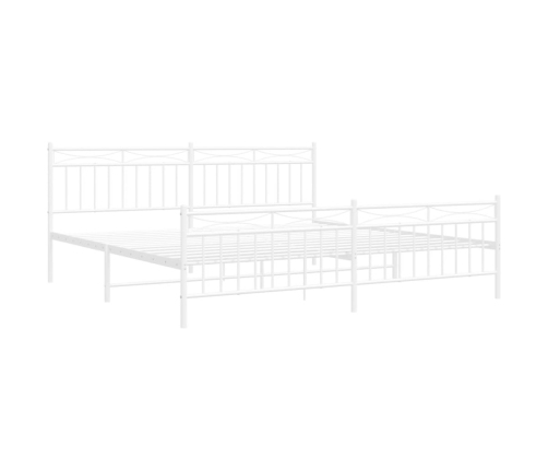 Estructura cama sin colchón con estribo metal blanco 193x203 cm