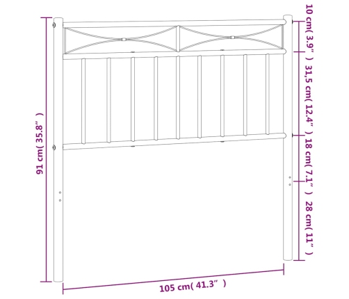 Cabecero de metal blanco 100 cm