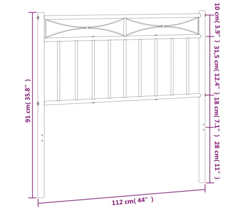 Cabecero de metal blanco 107 cm