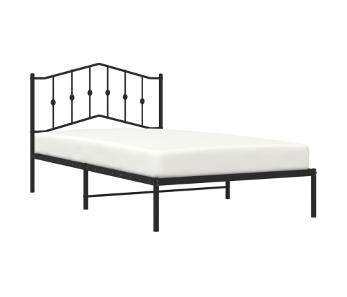 Estructura cama sin colchón con cabecero metal negro 100x200 cm