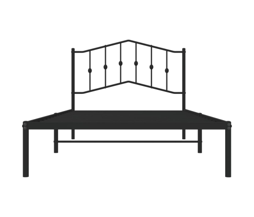 Estructura cama sin colchón con cabecero metal negro 100x200 cm