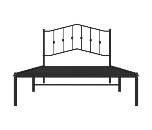 Estructura cama sin colchón con cabecero metal negro 107x203 cm