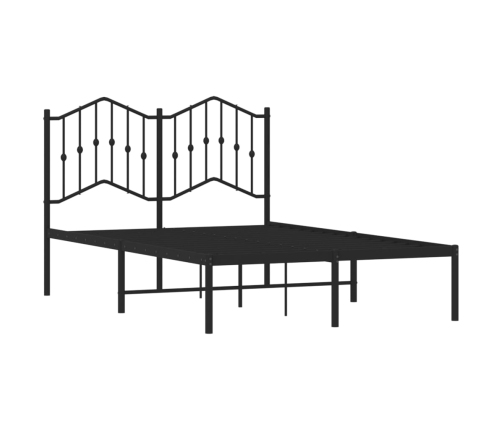 Estructura cama sin colchón con cabecero metal negro 120x190 cm