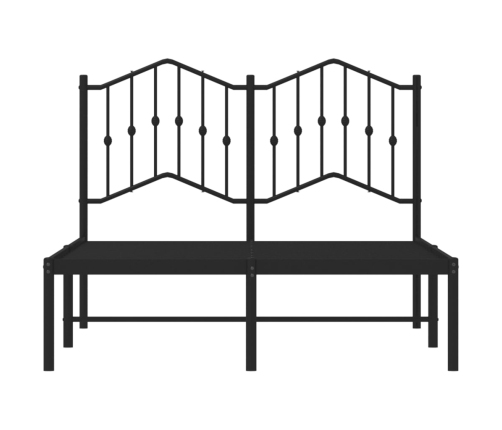 Estructura cama sin colchón con cabecero metal negro 120x190 cm