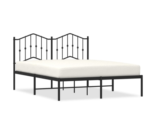 Estructura cama sin colchón con cabecero metal negro 135x190 cm