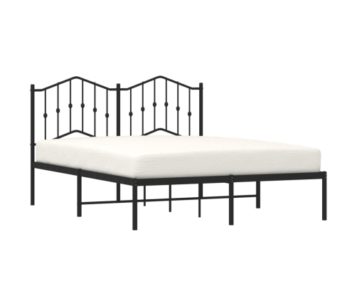 Estructura cama sin colchón con cabecero metal negro 135x190 cm