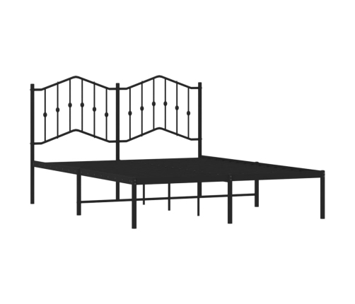 Estructura cama sin colchón con cabecero metal negro 135x190 cm