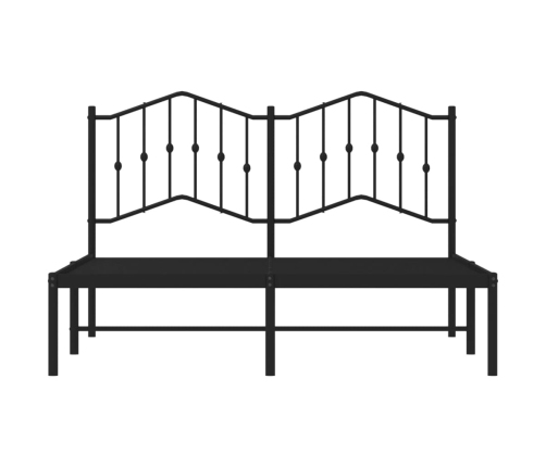 Estructura cama sin colchón con cabecero metal negro 135x190 cm