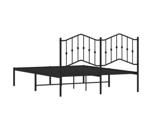 Estructura cama sin colchón con cabecero metal negro 135x190 cm