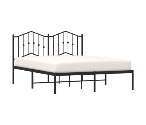 Estructura cama sin colchón con cabecero metal negro 140x190 cm