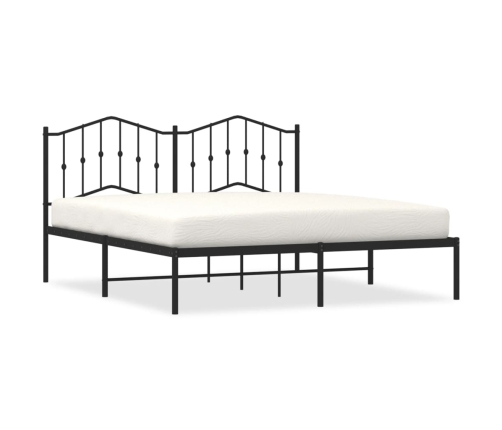 Estructura cama sin colchón con cabecero metal negro 160x200 cm