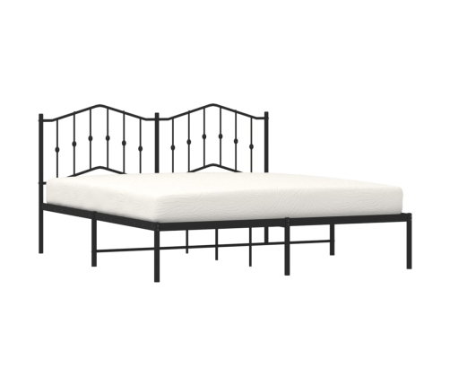 Estructura cama sin colchón con cabecero metal negro 160x200 cm