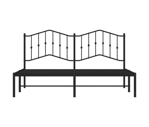 Estructura cama sin colchón con cabecero metal negro 160x200 cm
