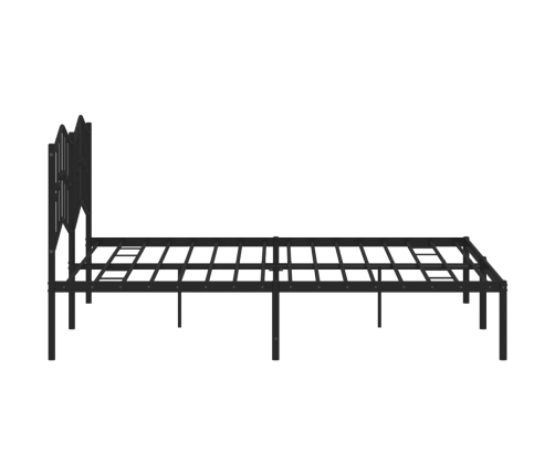 Estructura cama sin colchón con cabecero metal negro 160x200 cm