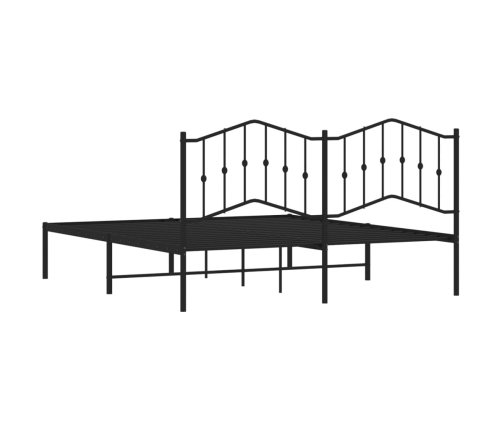 Estructura cama sin colchón con cabecero metal negro 160x200 cm