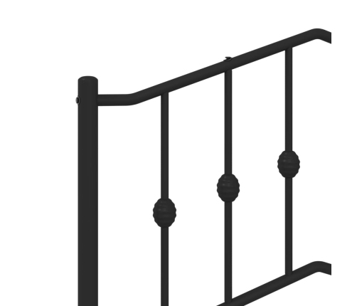 Estructura cama sin colchón con cabecero metal negro 160x200 cm