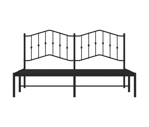 Estructura cama sin colchón con cabecero metal negro 180x200 cm