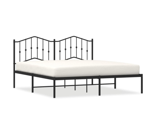 Estructura cama sin colchón con cabecero metal negro 183x213 cm