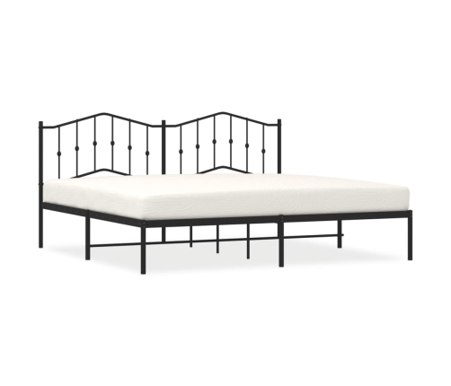 Estructura cama sin colchón con cabecero metal negro 193x203 cm