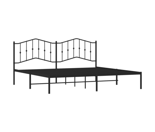 Estructura cama sin colchón con cabecero metal negro 193x203 cm