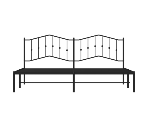 Estructura cama sin colchón con cabecero metal negro 193x203 cm