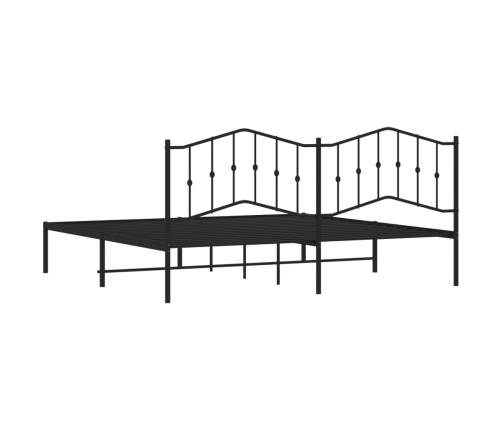 Estructura cama sin colchón con cabecero metal negro 193x203 cm