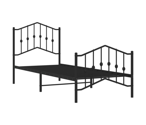 Estructura cama sin colchón con estribo metal negro 90x190 cm