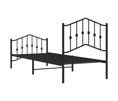 Estructura cama sin colchón con estribo metal negro 90x190 cm
