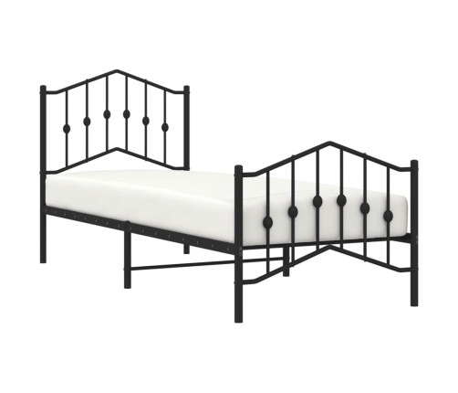 Estructura cama sin colchón con estribo metal negro 90x200 cm