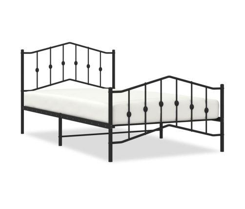 Estructura cama sin colchón con estribo metal negro 107x203 cm