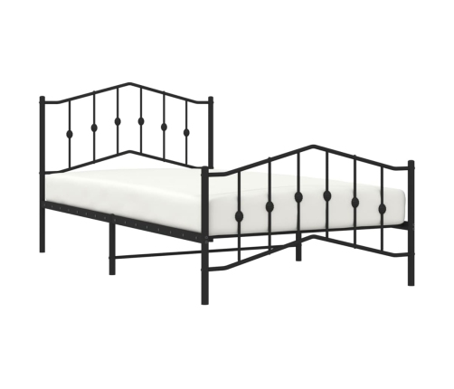 Estructura cama sin colchón con estribo metal negro 107x203 cm