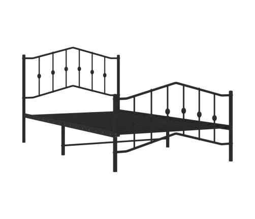 Estructura cama sin colchón con estribo metal negro 107x203 cm