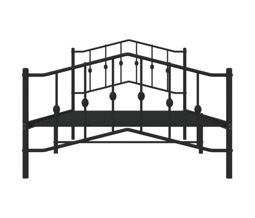 Estructura cama sin colchón con estribo metal negro 107x203 cm